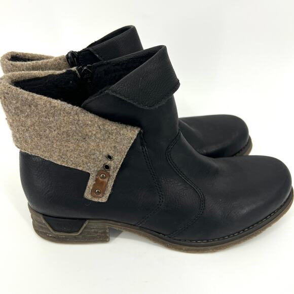 Rieker Womens Ankle Boot Black Euro Size 41 - Picture 3 of 8
